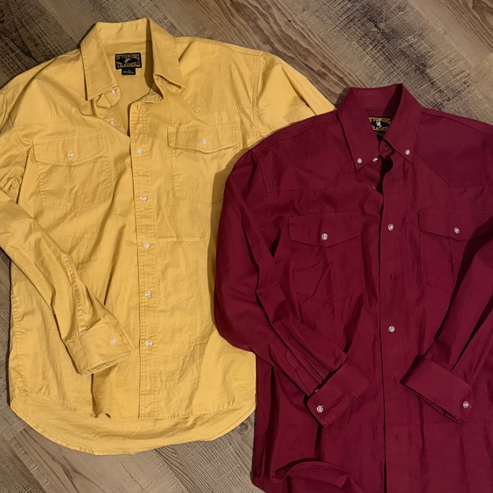 Yellow and Red Button Down Shirts - image 1